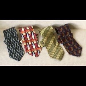 Four Ermenegildo Zegna 100% Silk designer neckties